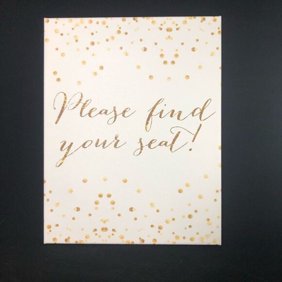 Two Canvas 11" x 14" Gold Wedding Decor Signs - Picture 5 of 8